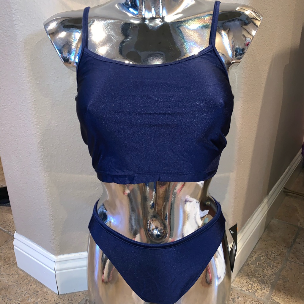 Nwt Solid Blue Bikini Set